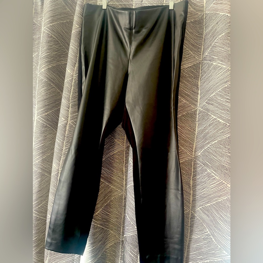 Black Pleather front panel pants size 20w